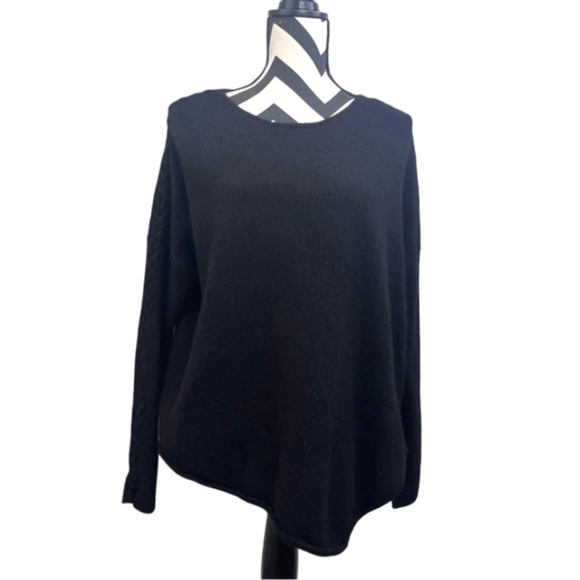 Neiman Marcus 100% Cashmere Asymmetric Oversized Sz S Braided Sleeve Sweater - Picture 4 of 13